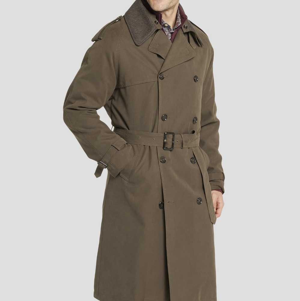 NWT London Fog Brown Double-Breasted Trench Coat - Picture 1 of 16